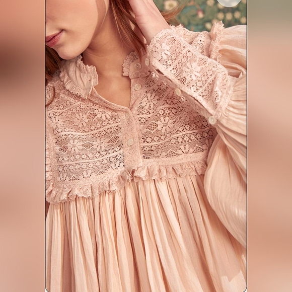 Vintage Antik Batik Victorian Blush Cotton Voile Size Small - Picture 3 of 11